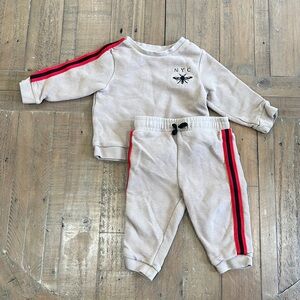 River island brown ribbed NYC jogger set